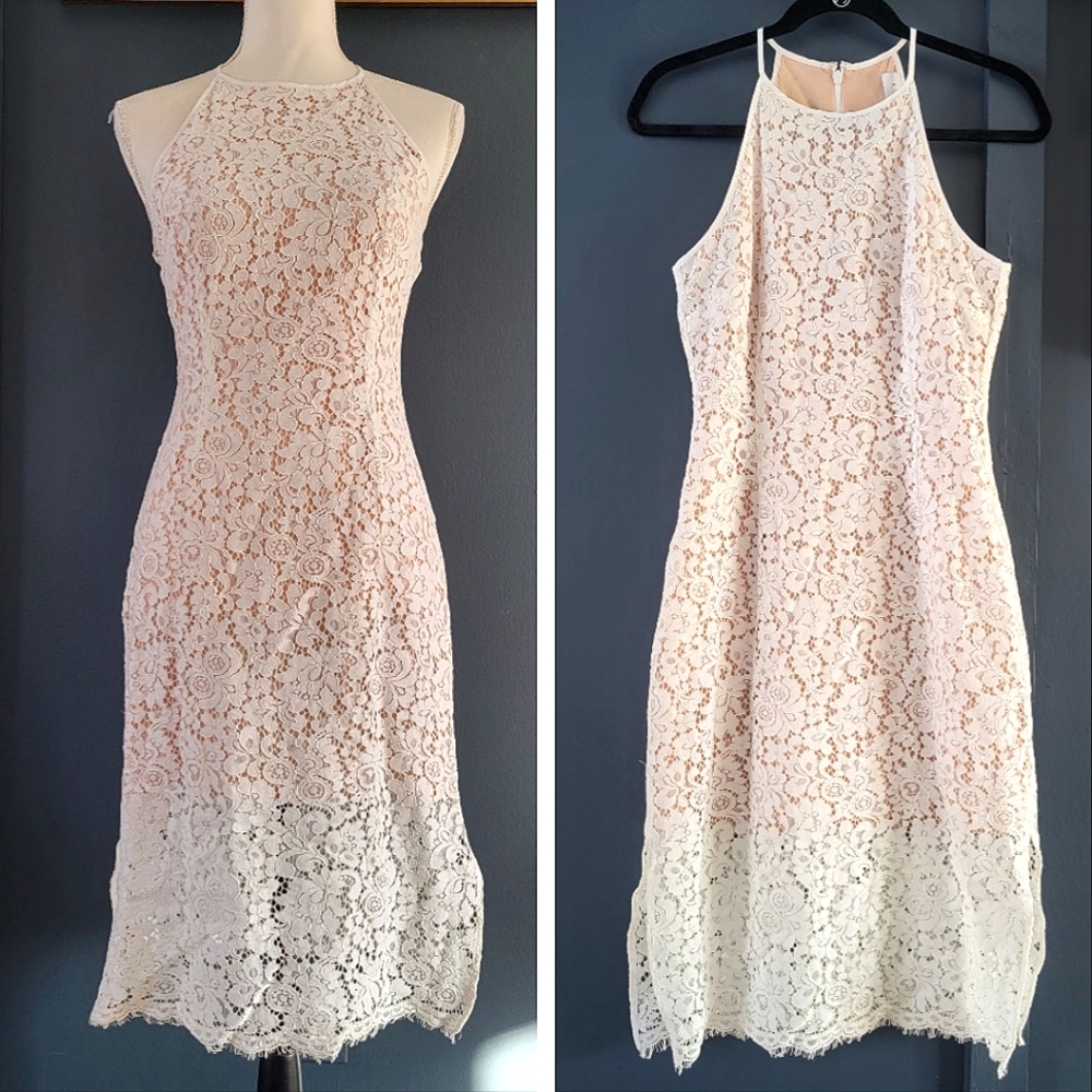 KEEPSAKE Lace Halter Neck Business Casual Dress Size Small Knee Length‎